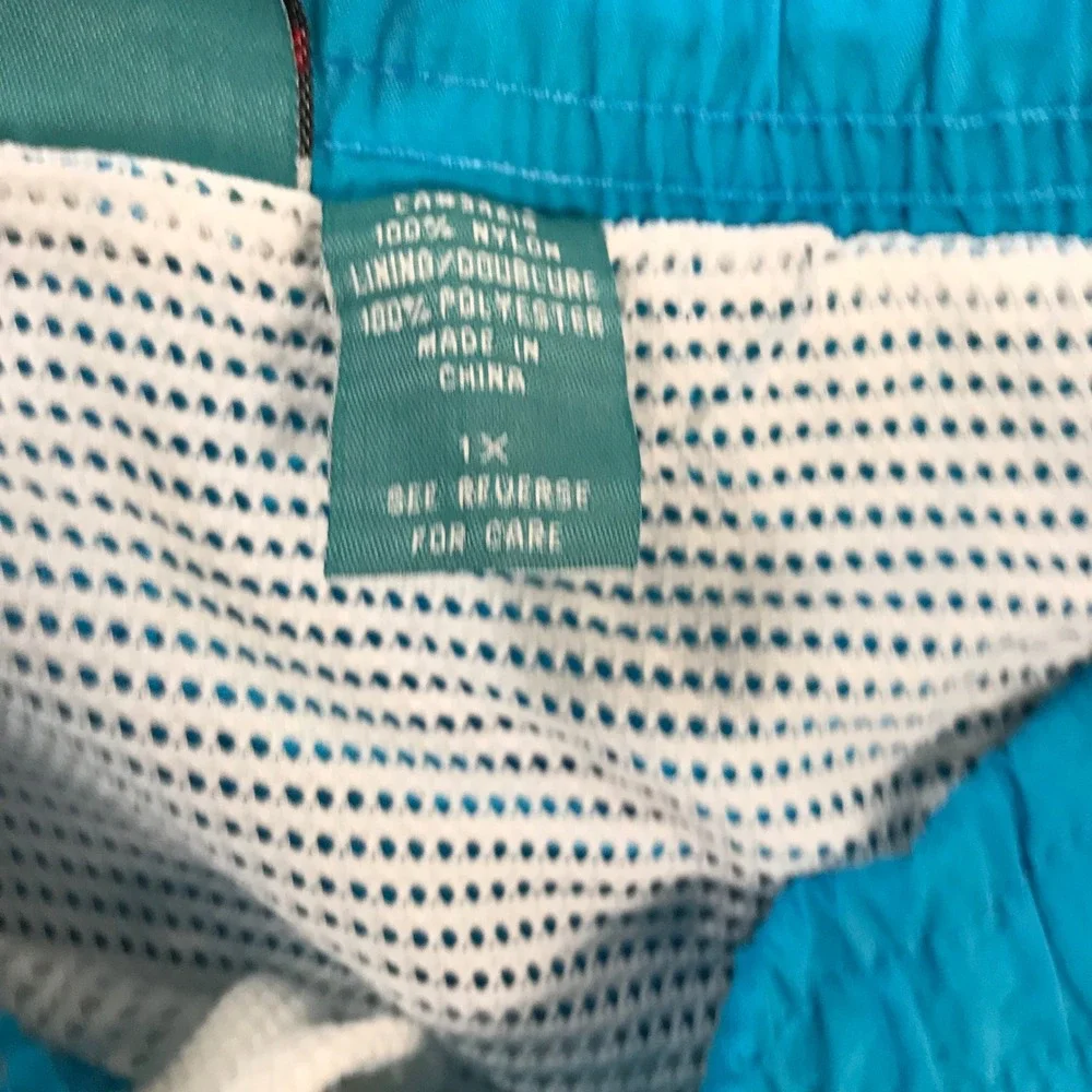 Big Dogs Mens Swim Trunks Size 1X Blue Nylon Mesh Lined Board Shorts Embroidered